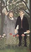 Henri Rousseau Portrait of Guillaume Apollinaire and Marie Laurencin with Poet's Narcissus oil painting reproduction